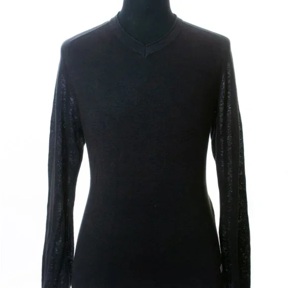 CP Company Gray Linen V-Neck Sweater Large - Picture 1 of 4